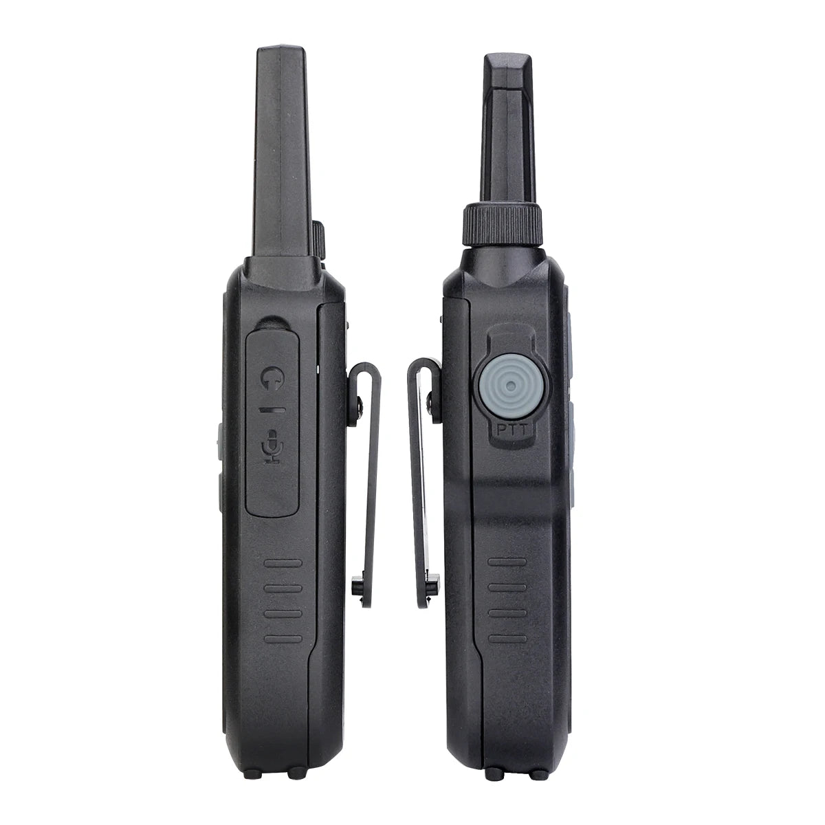 Deux talkies-walkies SONORA longue portée 5W avec câbles, parfaits pour communication à distance.