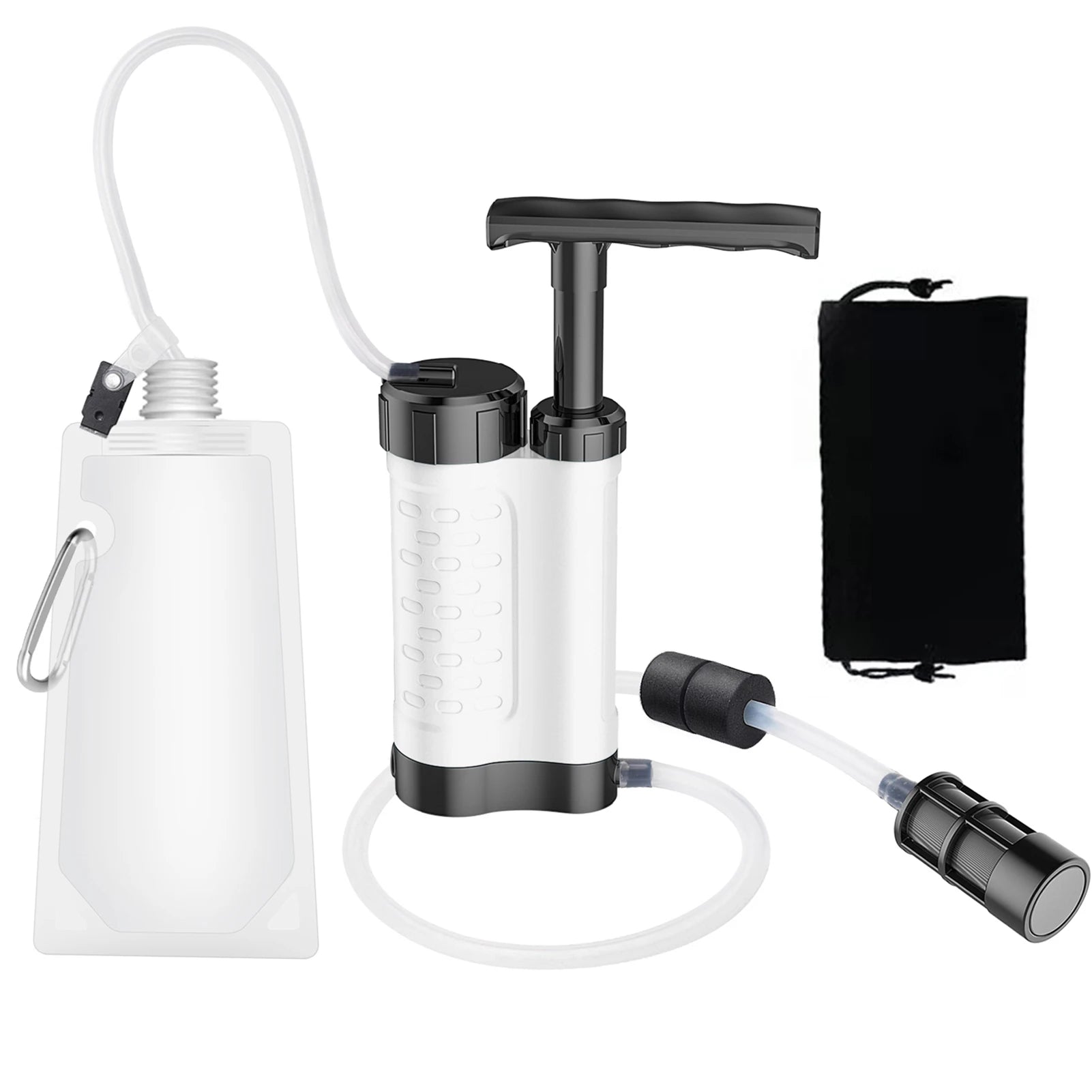 Filtre à eau portable Sonora blanc, compact pour la survie, avec système de filtration pour eau potable en extérieur.