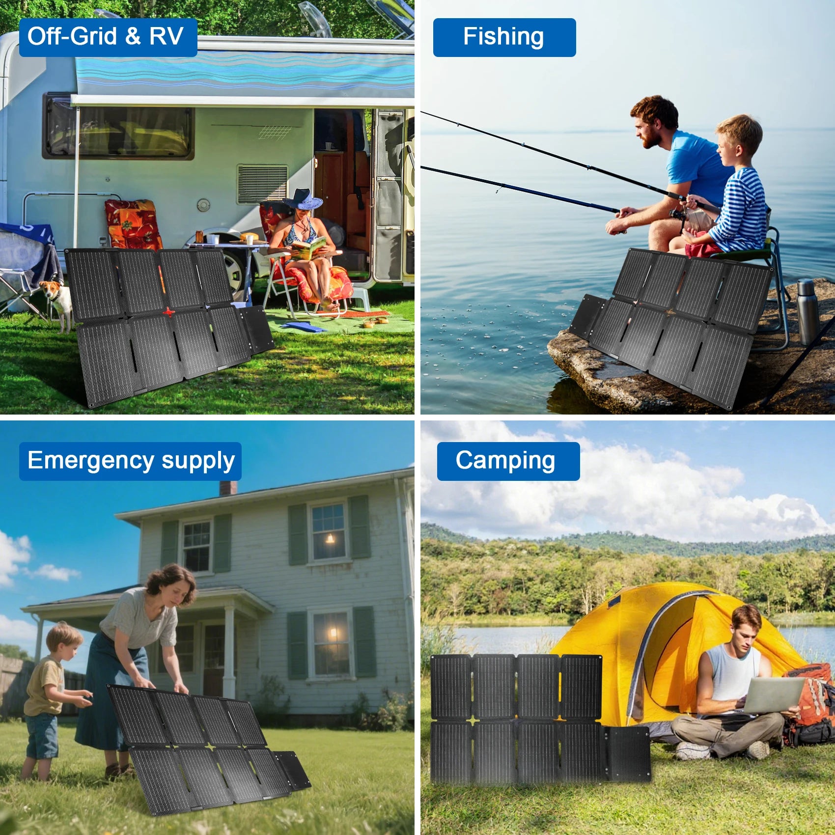 Panneau solaire portable pliable SONORA avec câbles et poignée pour énergie solaire mobile et pratique.
