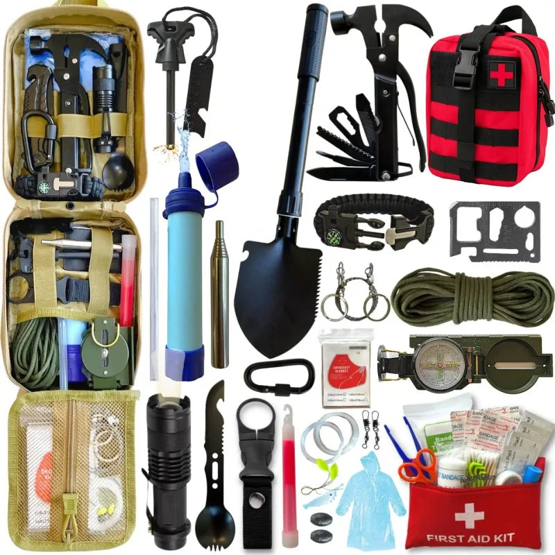 Kit de survie SONORA 72 heures+ avec provisions, outils et équipements essentiels pour situations d'urgence.