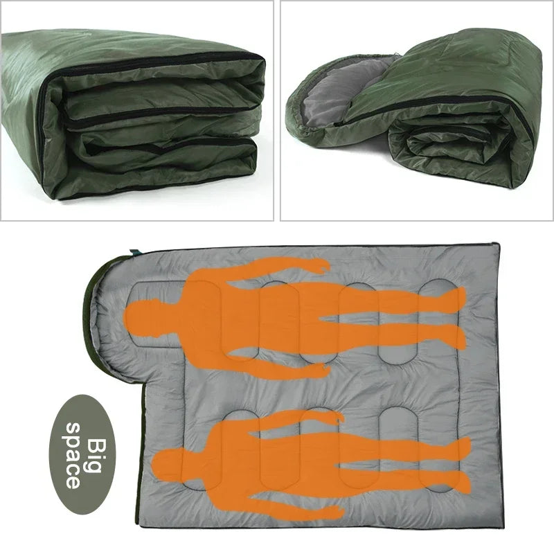 Sac de couchage outdoor 4 saisons SONORA noir, léger et chaud, idéal pour camping et aventures en plein air.